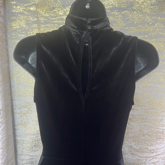 Derek Heart Black Velvet Mesh Front Detail Mini Dress Size M - Picture 10 of 16
